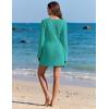 image:imageEkouaer Swimsuit Coverup for Women Crochet Beach Cover Up Hollow Out Long Sleeve Cover Ups 2026 Summer Vacation OutfitsTurquoise