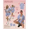 image:imageEkouaer Two Piece Sets for Women Summer Y2K Shirt and Shorts Beach Vacation Cruise Outfits Travel Sweatsuits Lounge SetBlue Plaid Cherry