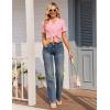 image:imageEkouaer Viscose from Bamboo Women Pajama Sets Button Up Cooling Pjs Short Sleeve Ruffle Sleepwear 2 Piece Lounge Shorts SetLight Pink