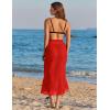 image:imageEkouaer Women Sarong Chiffon Bathing Suit Cover Up Long Beach Bikini Wraps Sheer Swim Suit Coverup 2026 Pareo for WomenPure Red