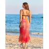 image:imageEkouaer Women Sarong Chiffon Bathing Suit Cover Up Long Beach Bikini Wraps Sheer Swim Suit Coverup 2026 Pareo for WomenRed Tiedye