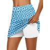 image:imageEkouaer Womens Active Performance Skort Lightweight Skirt for Running Tennis Golf Workout SportsBlue Floral
