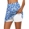 image:imageEkouaer Womens Active Performance Skort Lightweight Skirt for Running Tennis Golf Workout SportsBlue Flower