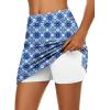 image:imageEkouaer Womens Active Performance Skort Lightweight Skirt for Running Tennis Golf Workout SportsBlue Pattern