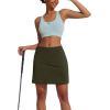 image:imageEkouaer Womens Active Performance Skort Lightweight Skirt for Running Tennis Golf Workout SportsBpocketsarmy Green