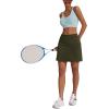image:imageEkouaer Womens Active Performance Skort Lightweight Skirt for Running Tennis Golf Workout SportsBpocketsarmy Green