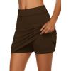 image:imageEkouaer Womens Active Performance Skort Lightweight Skirt for Running Tennis Golf Workout SportsBrown