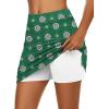 image:imageEkouaer Womens Active Performance Skort Lightweight Skirt for Running Tennis Golf Workout SportsGreen Print
