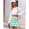 image:imageEkouaer Womens Active Performance Skort Lightweight Skirt for Running Tennis Golf Workout SportsGreen White Plaid
