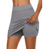 image:imageEkouaer Womens Active Performance Skort Lightweight Skirt for Running Tennis Golf Workout SportsLight Grey