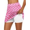 image:imageEkouaer Womens Active Performance Skort Lightweight Skirt for Running Tennis Golf Workout SportsPink Leaf Print