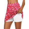 image:imageEkouaer Womens Active Performance Skort Lightweight Skirt for Running Tennis Golf Workout SportsRed Art Wave