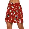 image:imageEkouaer Womens Active Performance Skort Lightweight Skirt for Running Tennis Golf Workout SportsRed Christmas Print