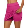 image:imageEkouaer Womens Active Performance Skort Lightweight Skirt for Running Tennis Golf Workout SportsRose Red