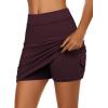 image:imageEkouaer Womens Active Performance Skort Lightweight Skirt for Running Tennis Golf Workout SportsWine Red