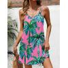 image:imageEkouaer Womens Bathing Suit Cover Up Sleeveless V Neck Swimsuit Coverups Summer Swimwear Beach Cover Ups with PocketsCoconut Tree Pink