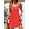image:imageEkouaer Womens Bathing Suit Cover Up Sleeveless V Neck Swimsuit Coverups Summer Swimwear Beach Cover Ups with PocketsCoral