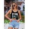 image:imageEkouaer Womens Bathing Suit Cover Up Sleeveless V Neck Swimsuit Coverups Summer Swimwear Beach Cover Ups with PocketsPrint Black