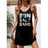 image:imageEkouaer Womens Bathing Suit Cover Up Sleeveless V Neck Swimsuit Coverups Summer Swimwear Beach Cover Ups with PocketsPrint Black