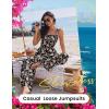 image:imageEkouaer Womens Casual Loose Jumpsuits One Piece Sleeveless Overalls Printed Long Pant Romper Fashion Boho Jumper with PocketFloral Black