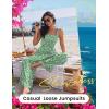 image:imageEkouaer Womens Casual Loose Jumpsuits One Piece Sleeveless Overalls Printed Long Pant Romper Fashion Boho Jumper with PocketFloral Green