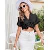 image:imageEkouaer Womens Lace Satin Pajama Set Button Down Pj Shorts Set Bridesmaids Getting Ready Outfits Casual Sleepwear XSXXLBlack
