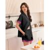 image:imageEkouaer Womens Lace Satin Pajama Set Button Down Pj Shorts Set Bridesmaids Getting Ready Outfits Casual Sleepwear XSXXLBlack With Rose Red Lace Trim