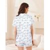 image:imageEkouaer Womens Lace Satin Pajama Set Button Down Pj Shorts Set Bridesmaids Getting Ready Outfits Casual Sleepwear XSXXLBlue Bow Hydrangea