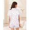 image:imageEkouaer Womens Lace Satin Pajama Set Button Down Pj Shorts Set Bridesmaids Getting Ready Outfits Casual Sleepwear XSXXLPink Bow Hydrangea