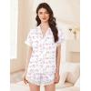 image:imageEkouaer Womens Lace Satin Pajama Set Button Down Pj Shorts Set Bridesmaids Getting Ready Outfits Casual Sleepwear XSXXLPink Bow Hydrangea