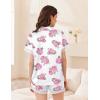 image:imageEkouaer Womens Lace Satin Pajama Set Button Down Pj Shorts Set Bridesmaids Getting Ready Outfits Casual Sleepwear XSXXLPink Hydrangea