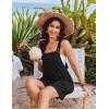 image:imageEkouaer Womens Overalls Summer Rompers Sleeveless Short Jumpsuits Casual Beach Vacation Outfits with PocketsBlack