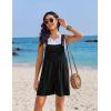 image:imageEkouaer Womens Overalls Summer Rompers Sleeveless Short Jumpsuits Casual Beach Vacation Outfits with PocketsBlack
