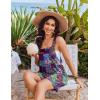 image:imageEkouaer Womens Overalls Summer Rompers Sleeveless Short Jumpsuits Casual Beach Vacation Outfits with PocketsBoho Floral