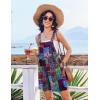 image:imageEkouaer Womens Overalls Summer Rompers Sleeveless Short Jumpsuits Casual Beach Vacation Outfits with PocketsBoho Floral