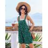 image:imageEkouaer Womens Overalls Summer Rompers Sleeveless Short Jumpsuits Casual Beach Vacation Outfits with PocketsFloral Green