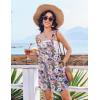image:imageEkouaer Womens Overalls Summer Rompers Sleeveless Short Jumpsuits Casual Beach Vacation Outfits with PocketsFloral Light Purple