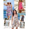 image:imageEkouaer Womens Overalls Summer Rompers Sleeveless Short Jumpsuits Casual Beach Vacation Outfits with PocketsFloral Purple