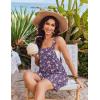 image:imageEkouaer Womens Overalls Summer Rompers Sleeveless Short Jumpsuits Casual Beach Vacation Outfits with PocketsFloral Purple
