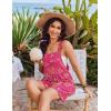 image:imageEkouaer Womens Overalls Summer Rompers Sleeveless Short Jumpsuits Casual Beach Vacation Outfits with PocketsFloral Rose