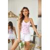 image:imageEkouaer Womens Pajama Sets 2 Piece Sexy Lingerie Sleepwear with Pockets Lightweight Lace Cami Shorts Adjustable Straps PjsLilac Cherry