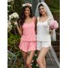 image:imageEkouaer Womens Pajama Sets Ruffle Cami Top and Shorts 2 Piece Lounge Set Sleepwear Summer Comfy Cute Bridal Pajama for WomenBlush Pink
