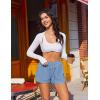 image:imageEkouaer Womens Pajama Shorts 2026 Soft Sleep Shorts Casual Pj Short Comfy Pajama Short Summer Drawstring Pajama BottomsLight Blue