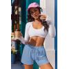 image:imageEkouaer Womens Pajama Shorts 2026 Soft Sleep Shorts Casual Pj Short Comfy Pajama Short Summer Drawstring Pajama BottomsLight Blue