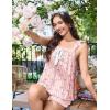 image:imageEkouaer Womens Pajamas Sets 2 Piece Ruffle Bow Tank Top and Shorts Pjs Soft Bridal Pajama Cute Sleepwear Set XS2XLHeart Bow Pink