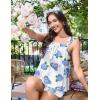 image:imageEkouaer Womens Pajamas Sets 2 Piece Ruffle Bow Tank Top and Shorts Pjs Soft Bridal Pajama Cute Sleepwear Set XS2XLHydrangea Blue