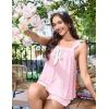 image:imageEkouaer Womens Pajamas Sets 2 Piece Ruffle Bow Tank Top and Shorts Pjs Soft Bridal Pajama Cute Sleepwear Set XS2XLLight Pink