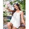 image:imageEkouaer Womens Pajamas Sets 2 Piece Ruffle Bow Tank Top and Shorts Pjs Soft Bridal Pajama Cute Sleepwear Set XS2XLWhite
