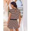image:imageEkouaer Womens Rompers for Summer Casual One Piece Short Jumpsuit 2026 Striped Cap Sleeve Beach Clothes Travel OutfitsBrown Striped