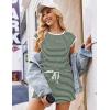 image:imageEkouaer Womens Rompers for Summer Casual One Piece Short Jumpsuit 2026 Striped Cap Sleeve Beach Clothes Travel OutfitsGreen Striped